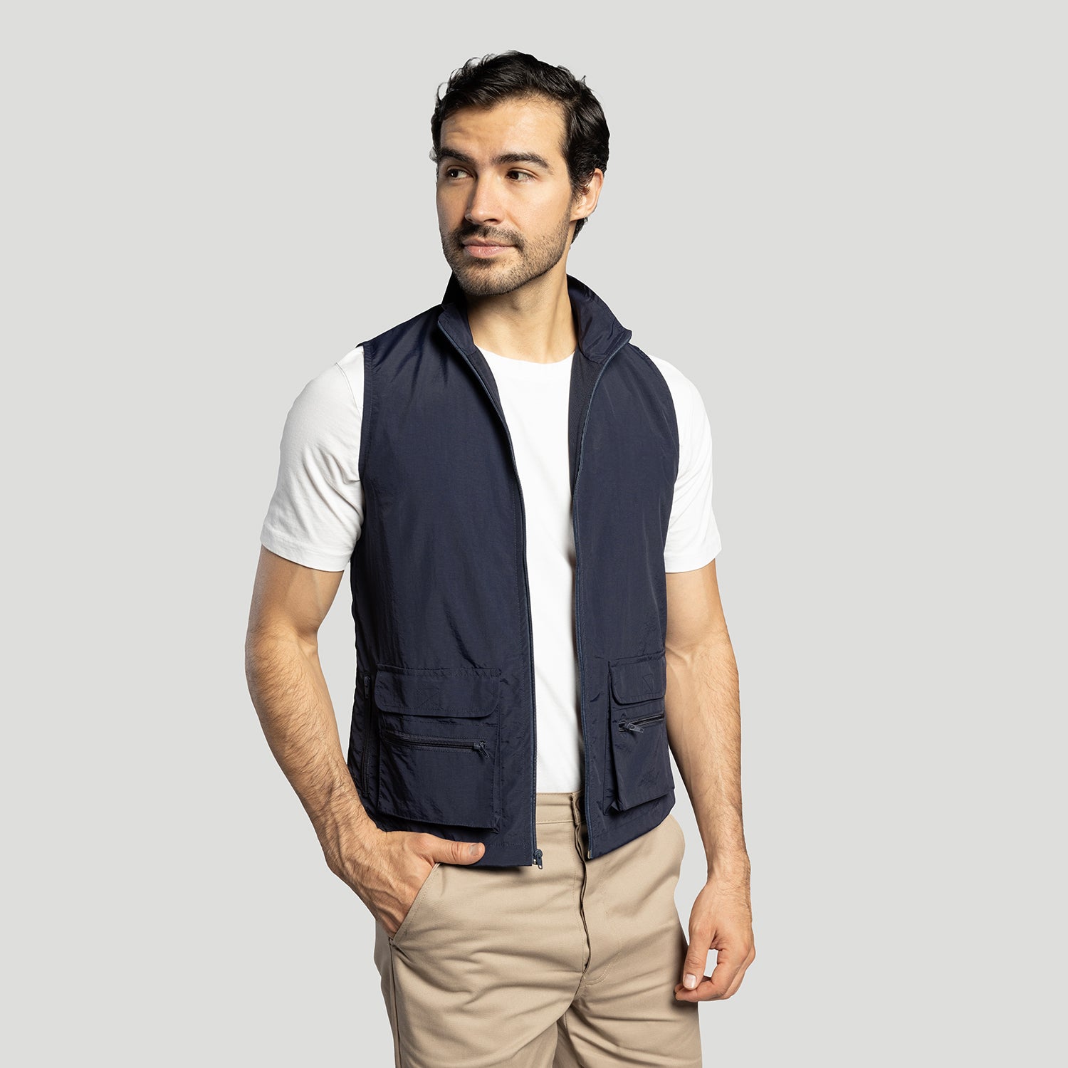 Chaleco de nylon liso repelente