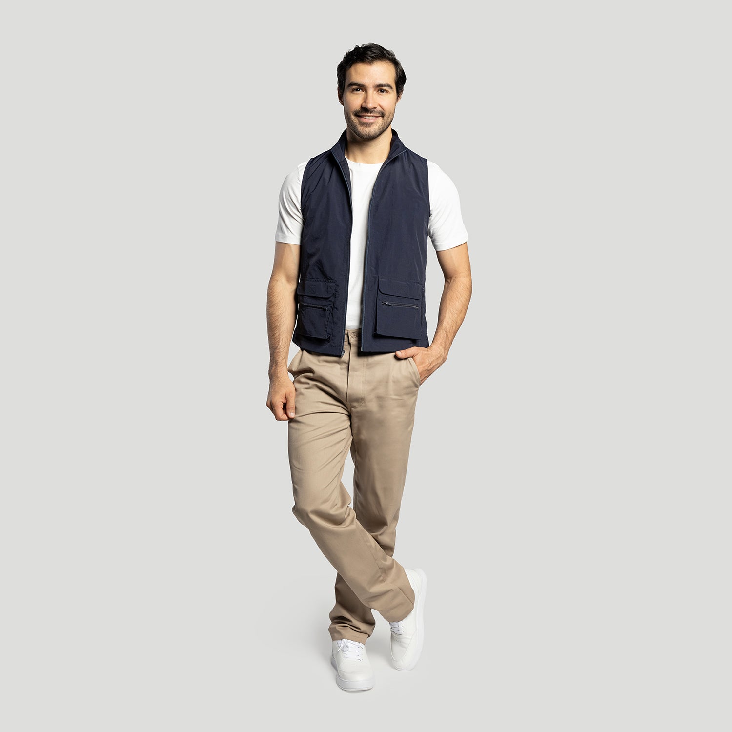 Chaleco de nylon liso repelente