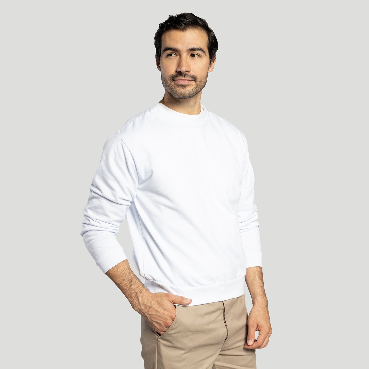 Cuello Redondo Sudadera Basica Blanca Hombre Sudadera Granate