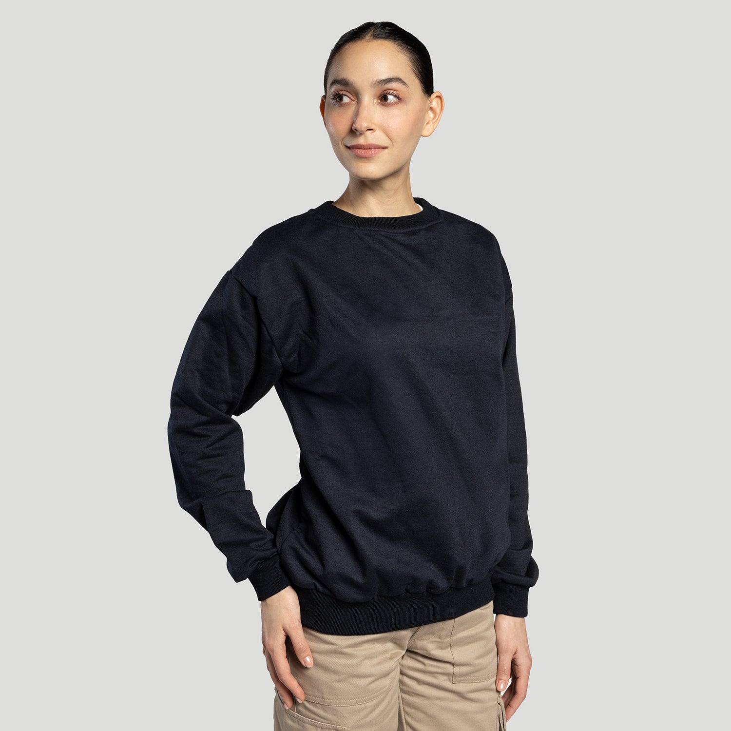Sudadera básica cuello redondo